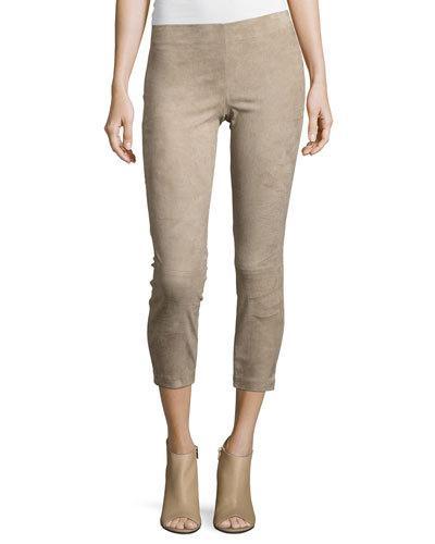 Suede Straight-leg Pull-on