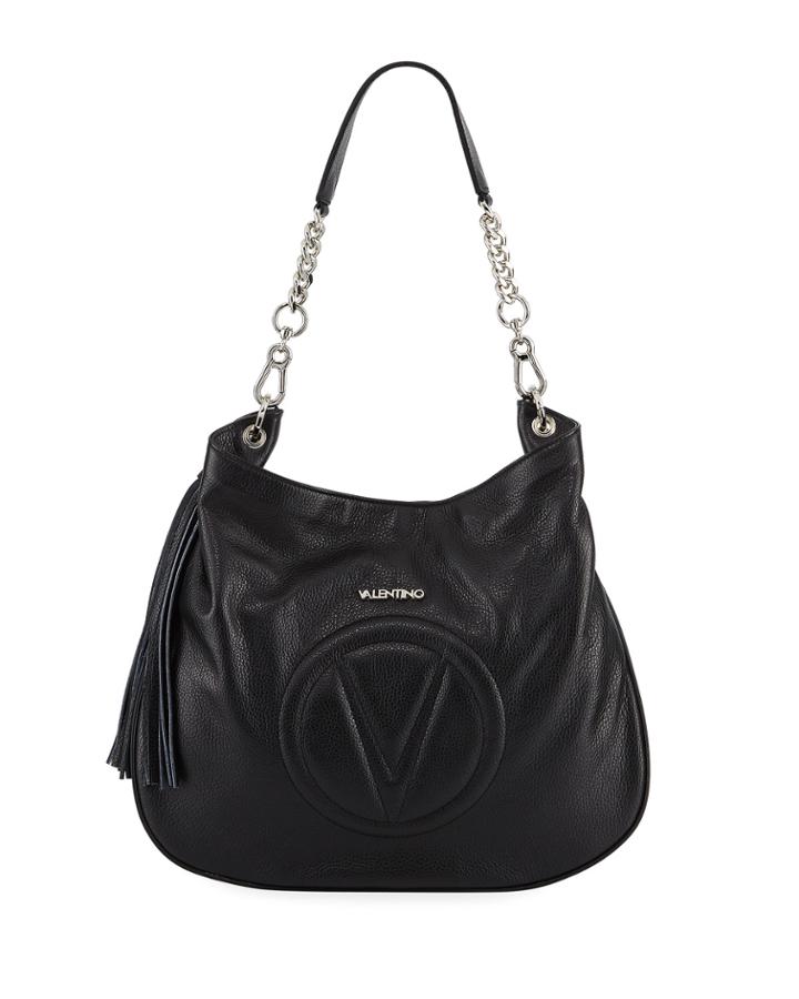 Penelope Dollaro Leather Hobo Bag - Silvertone Hardware