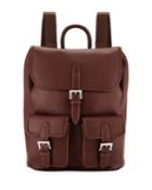 Johnny Pebbled Faux-leather Backpack