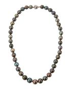 14k Multicolored Tahitian Pearl Necklace,