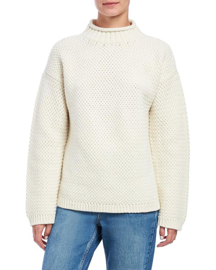 Basket Stitch Turtleneck Pullover