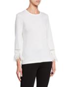 Crewneck Sweater With Feather