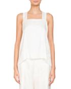 Square-neck Sleeveless Bandana Jacquard Blouse