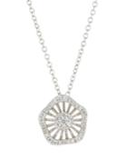 18k White Gold Diamond Pentagon Necklace