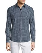 Benner Small-check Sport Shirt, Victory