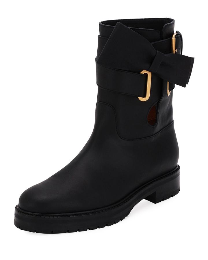 Now Wrap Vitello Biker Boot, Black