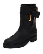 Now Wrap Vitello Biker Boot, Black