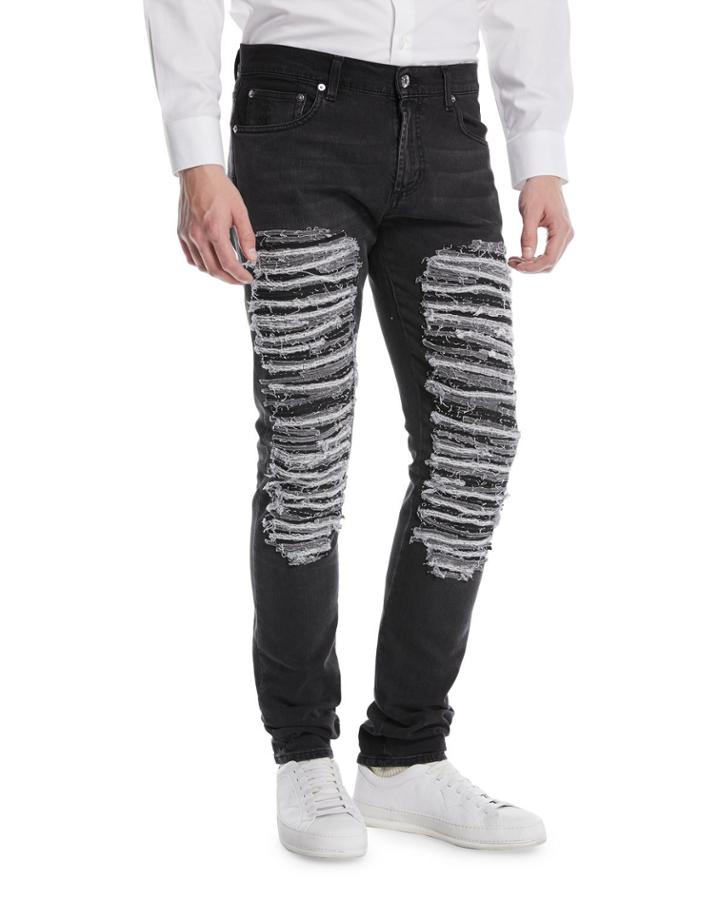 Destroyed Straight-leg Jeans