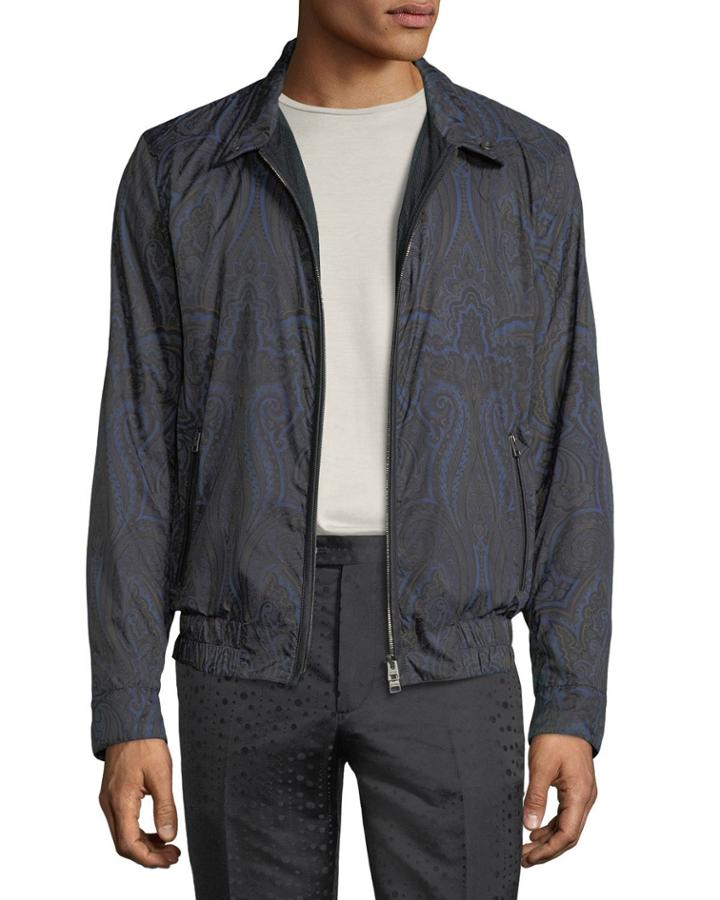 Men's Paisley-print Blouson Jacket With