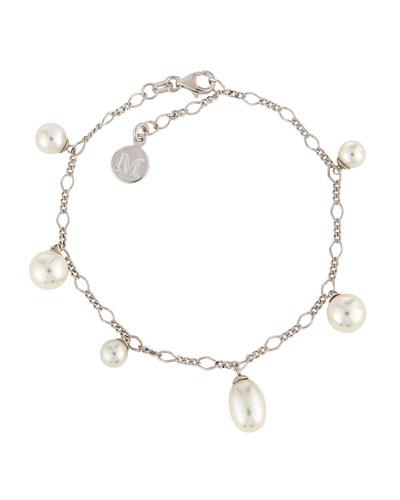 Rain Pearl Charm Bracelet, White