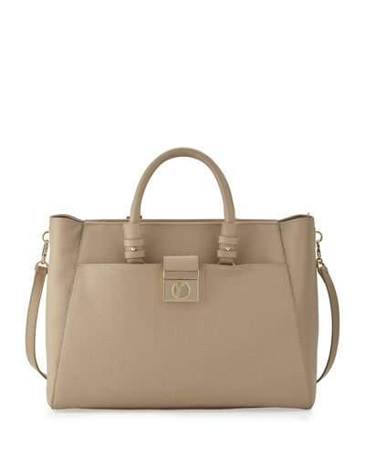 Leather East-west Tote Bag,