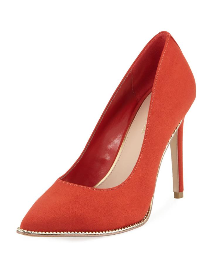 Harleigh Chain-trim Microsuede Pumps