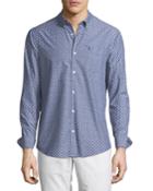 Men's Hand-drawn Geo-print Long-sleeve Button-down