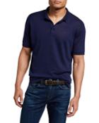 Men's Short-sleeve Linen/cotton Polo-style