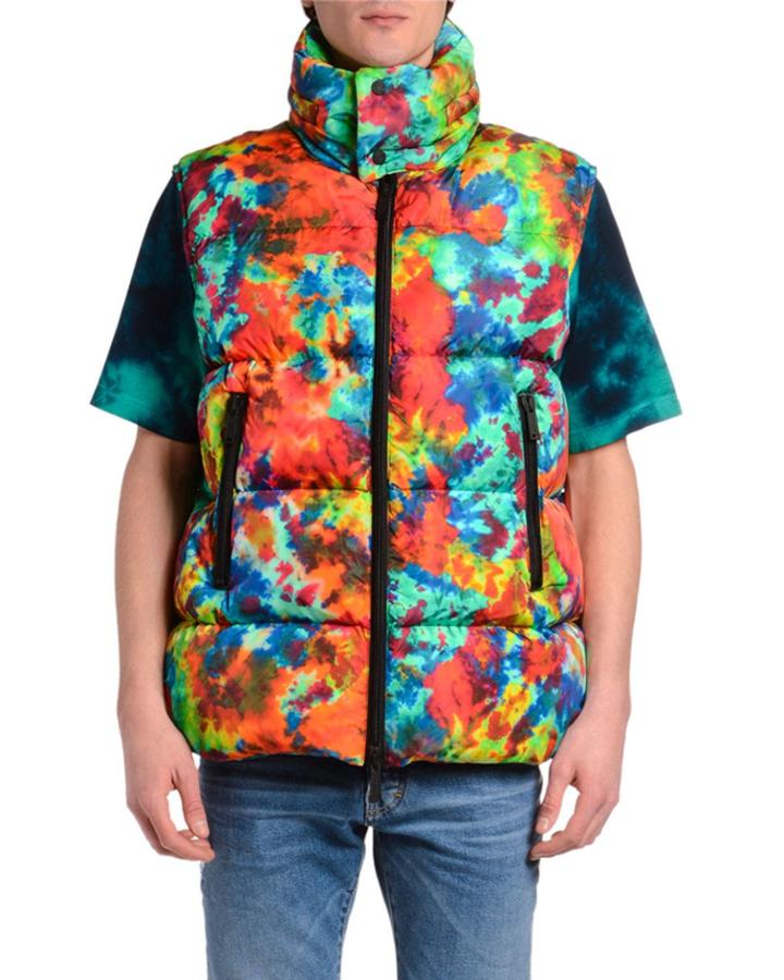 Men's Allover Tie-dye Puffer Vest