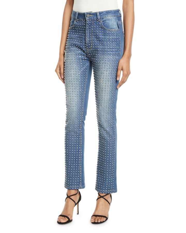 Fabrice Studded Straight-leg Jeans