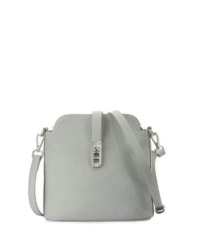 Phoebe Embossed Leather Crossbody Bag, Gray