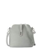 Phoebe Embossed Leather Crossbody Bag, Gray