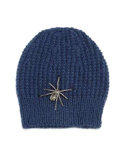 Crystal Spider Knit Beanie Hat