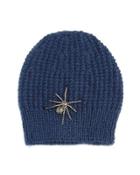 Crystal Spider Knit Beanie Hat