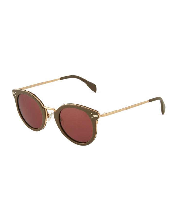 Oversized Round Acetate/metal