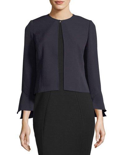 Bell-sleeve Stretch-crepe Topper Jacket