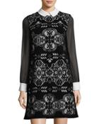 Chiffon-sleeve Collared