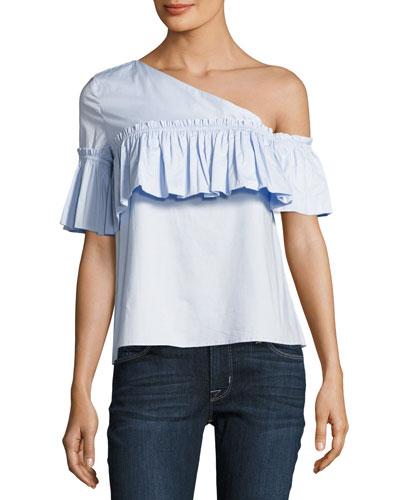 One-shoulder Ruffle Top,