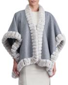 Fur-trimmed Wool Cape