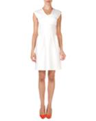 Roland Mouret Bamburgh Folded V-neck A-line Dress, Women's, Size: 14 Uk