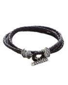 Men's Stealth Stainless Steel & Braided Leather Bracelet