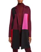 Patchwork Colorblock Open-front Twill Jacket