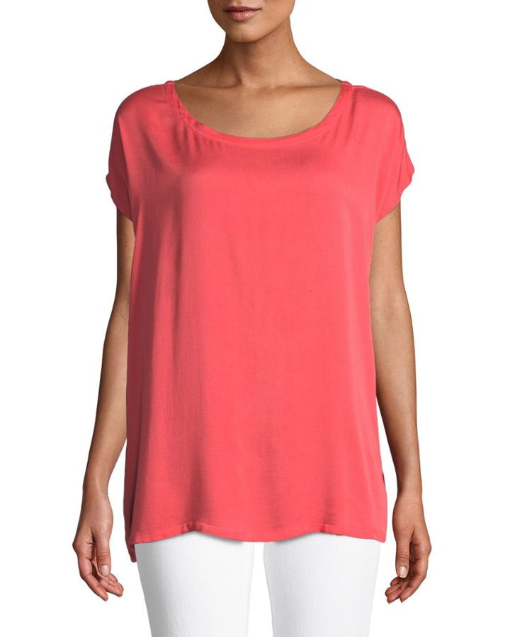Cap-sleeve Boxy Challis Tee