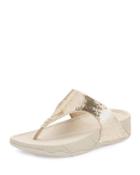Electra&trade; Classic Sequined Thong Sandal, Pale Gold
