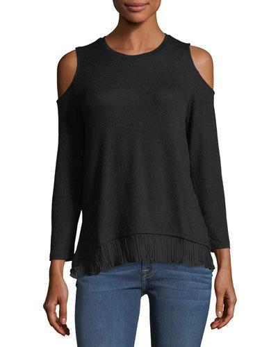Cold-shoulder Chiffon-back Top