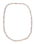 Elegant 14k Rainbow Pink & White Pearl Rope Necklace