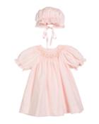 Smocked Bishop Dress W/ Matching Bonnet, Size Newborn-9