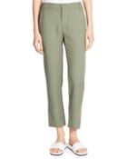 Coin-pocket Cropped Straight-leg Trousers