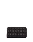 Grommet Zip-around Wallet, Black