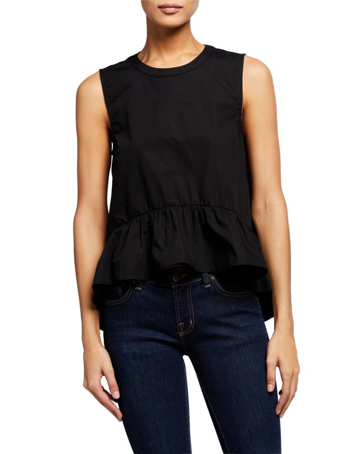Peplum High-low Tie-back Top
