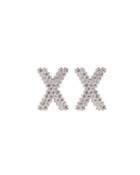 18k White Gold Diamond Medium X Earrings
