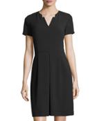 Short-sleeve V-neck Dress
