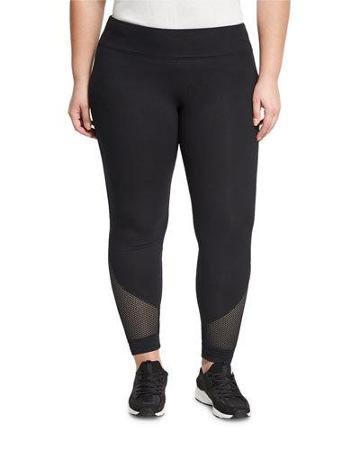 Newport Mesh-inset Leggings, Black Pattern,