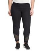 Newport Mesh-inset Leggings, Black Pattern,