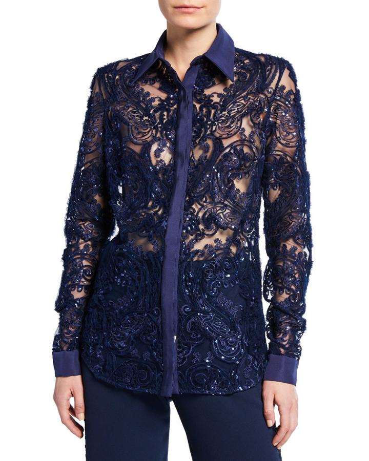 Lace Button-front
