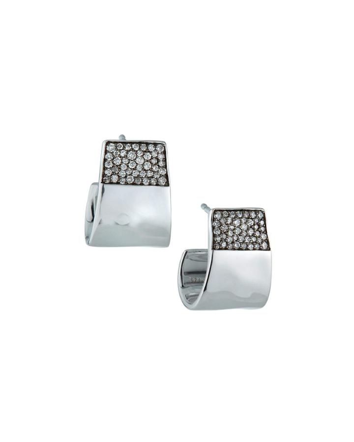 Senso Small Diamond Pave Hoop Earrings
