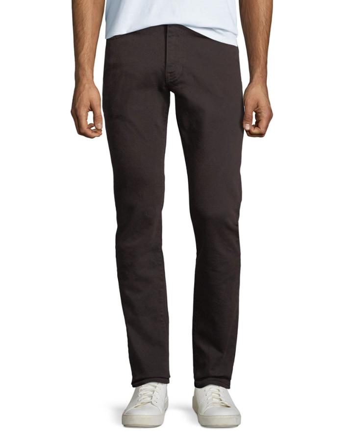 Men's Five-pockets Slim Twill Pants