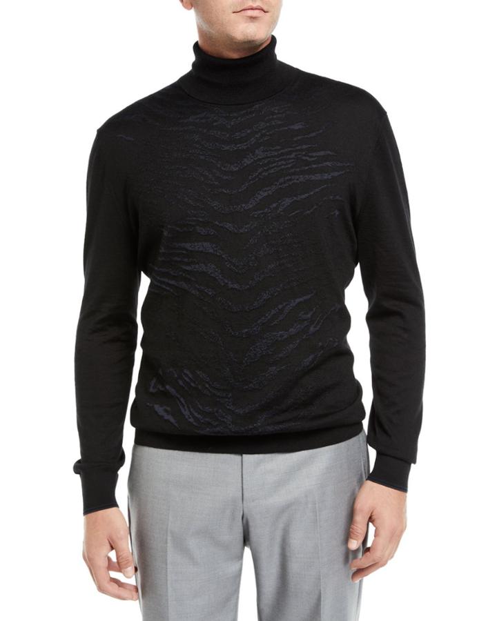 Men's Animal Stripe Turtleneck