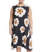 Romona Sleeveless Floral Print A-line Dress,