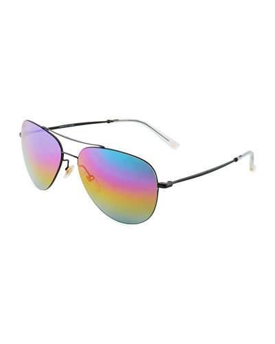 Rainbow Aviator Sunglasses, Black